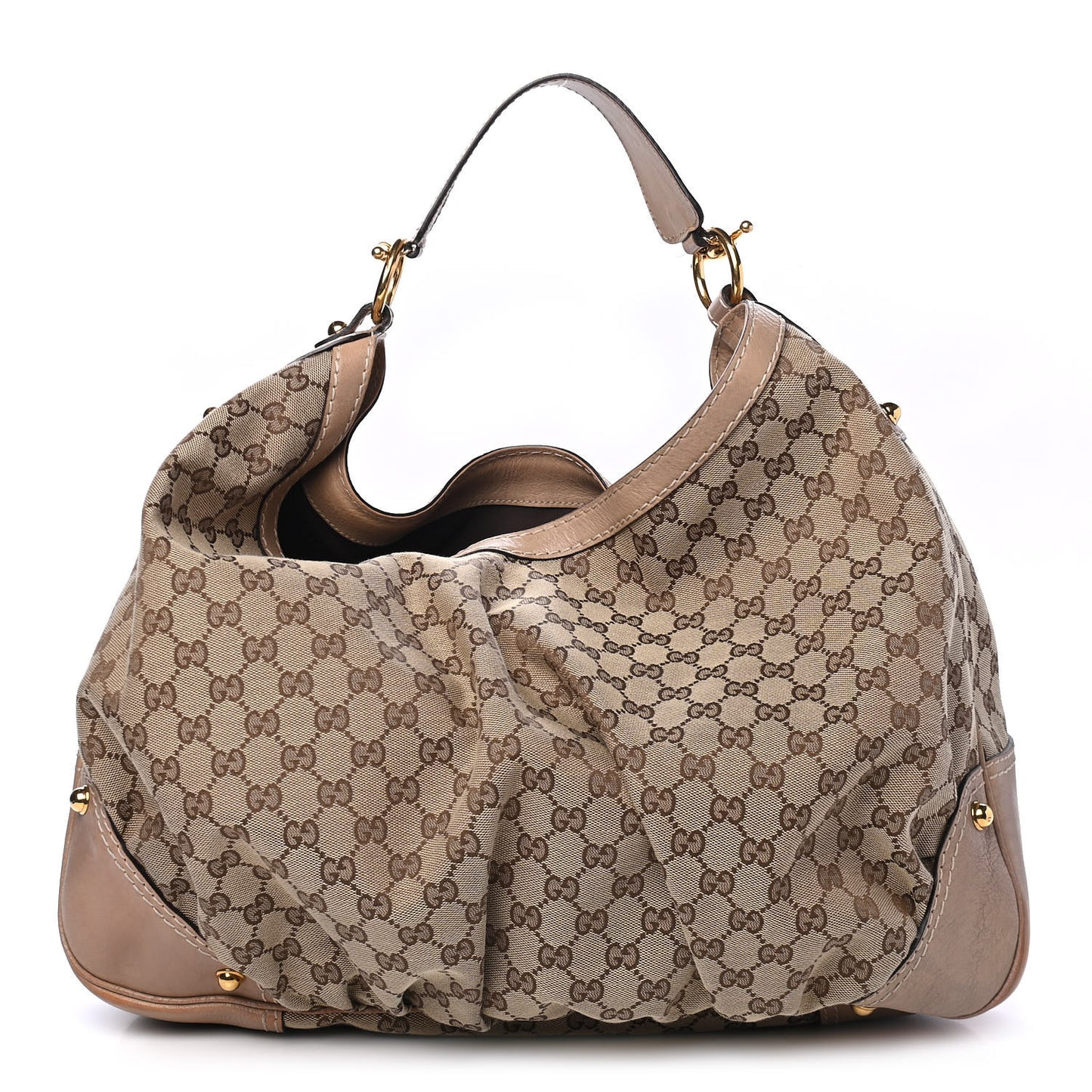 Monogram Large Jockey Hobo Beige