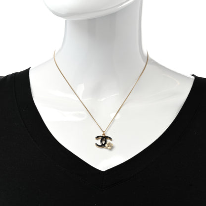 Chanel Enamel CC Camellia Necklace Gold 2 of 6