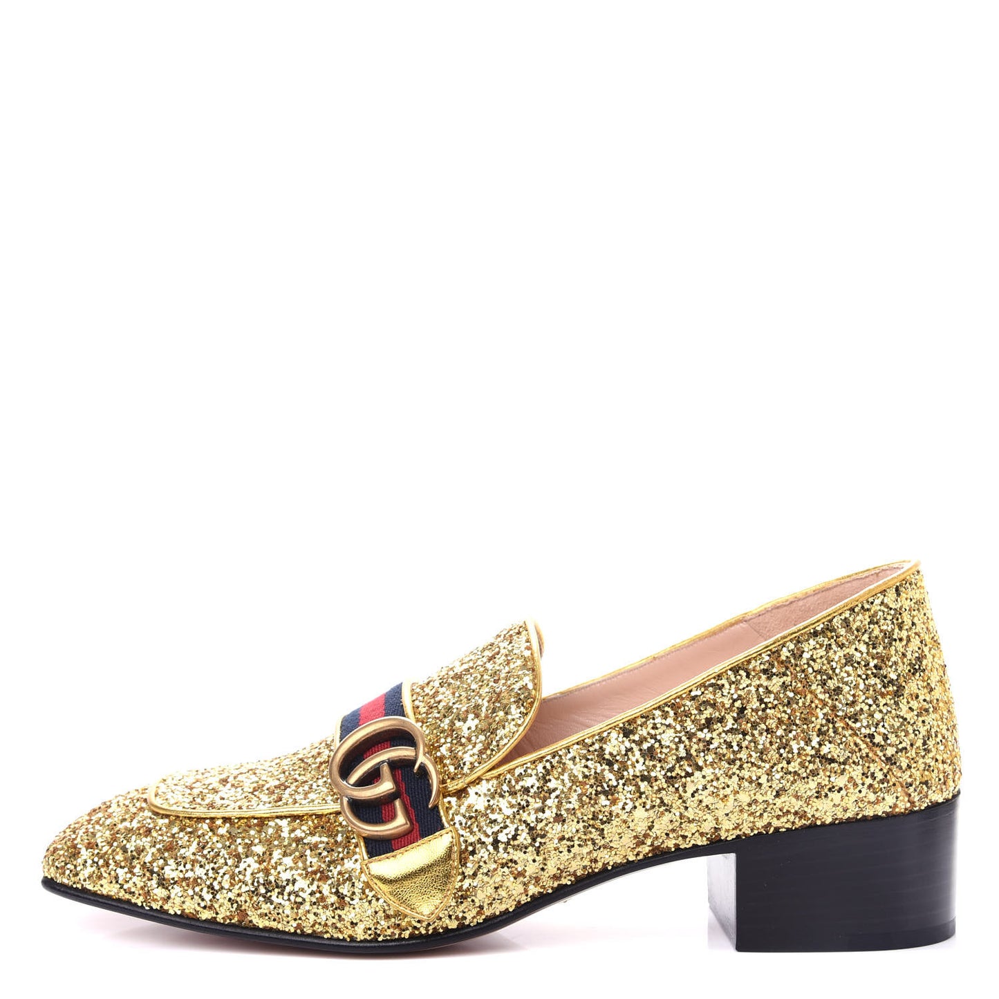 Glitter Web Peyton Loafers 41 Gold
