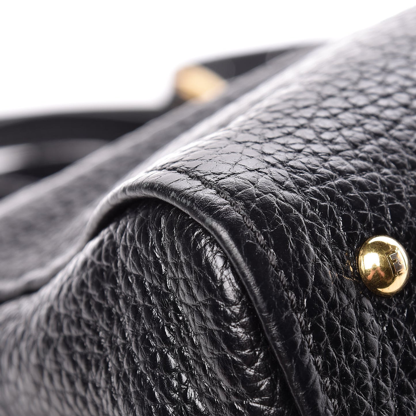 Pebbled Calfskin Small Chameleon Tote Black