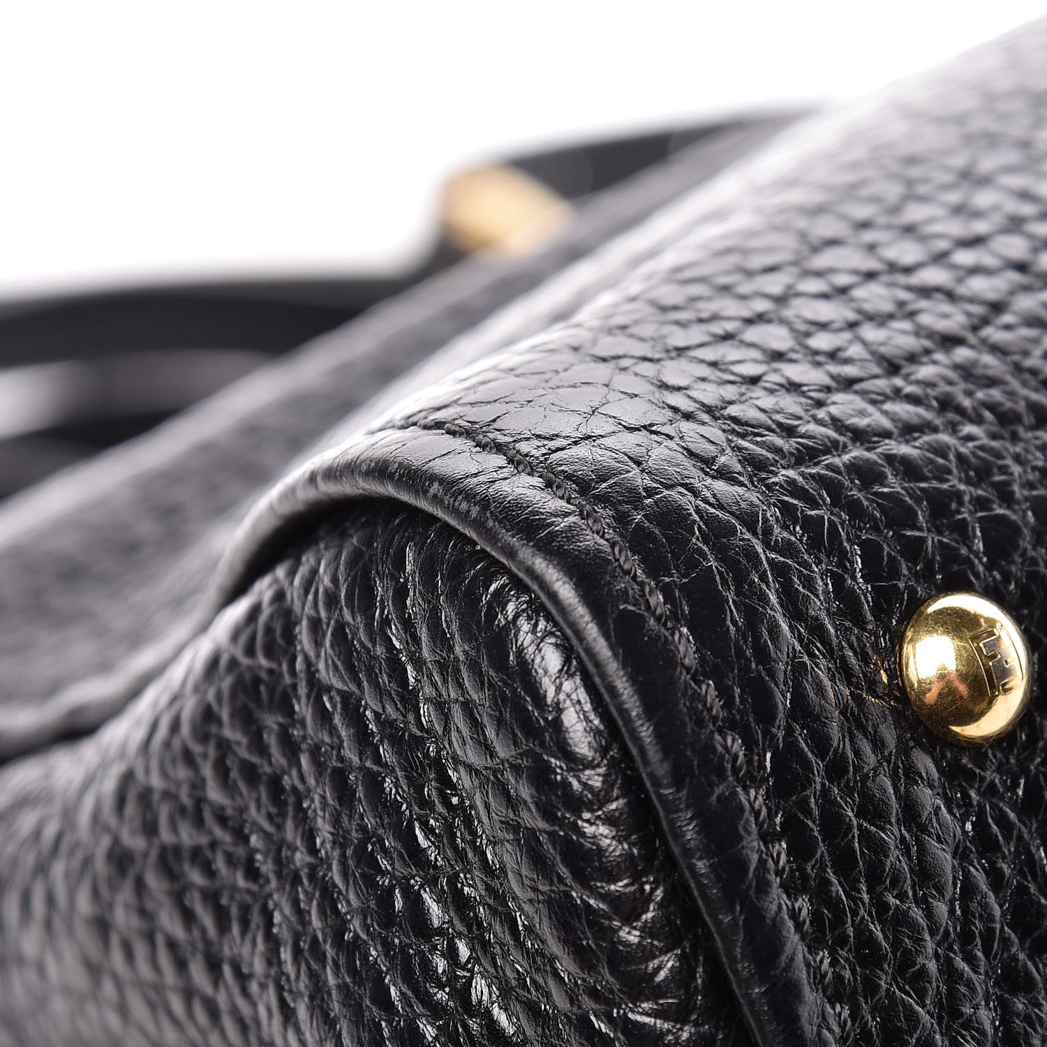 Fendi Pebbled Calfskin Small Chameleon Tote Black 11 of 16