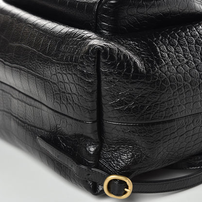 Chanel Calfskin Crocodile Embossed Large Backpack Black 9 of 10