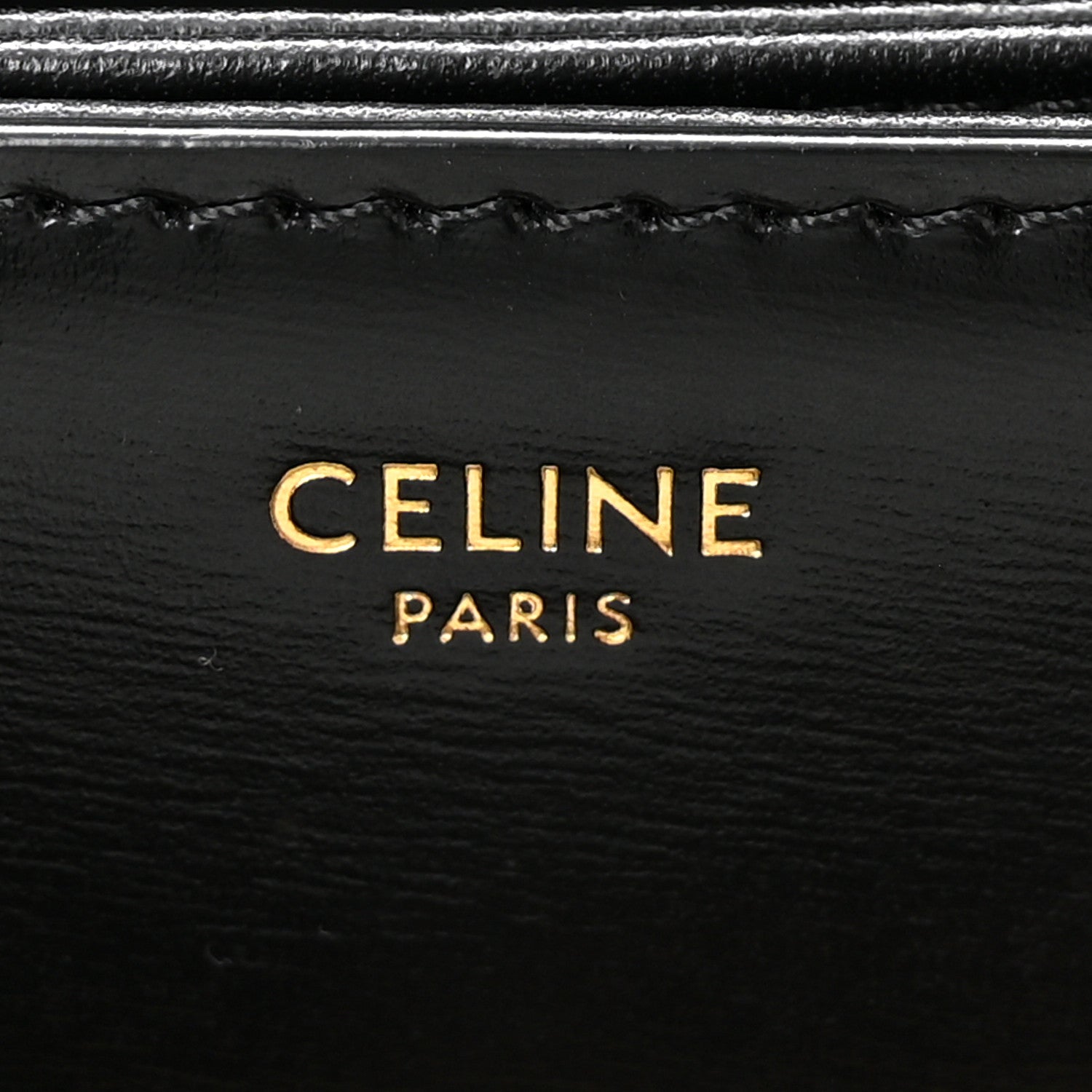 Celine Shiny Calfskin Medium Triomphe Black 6 of 10