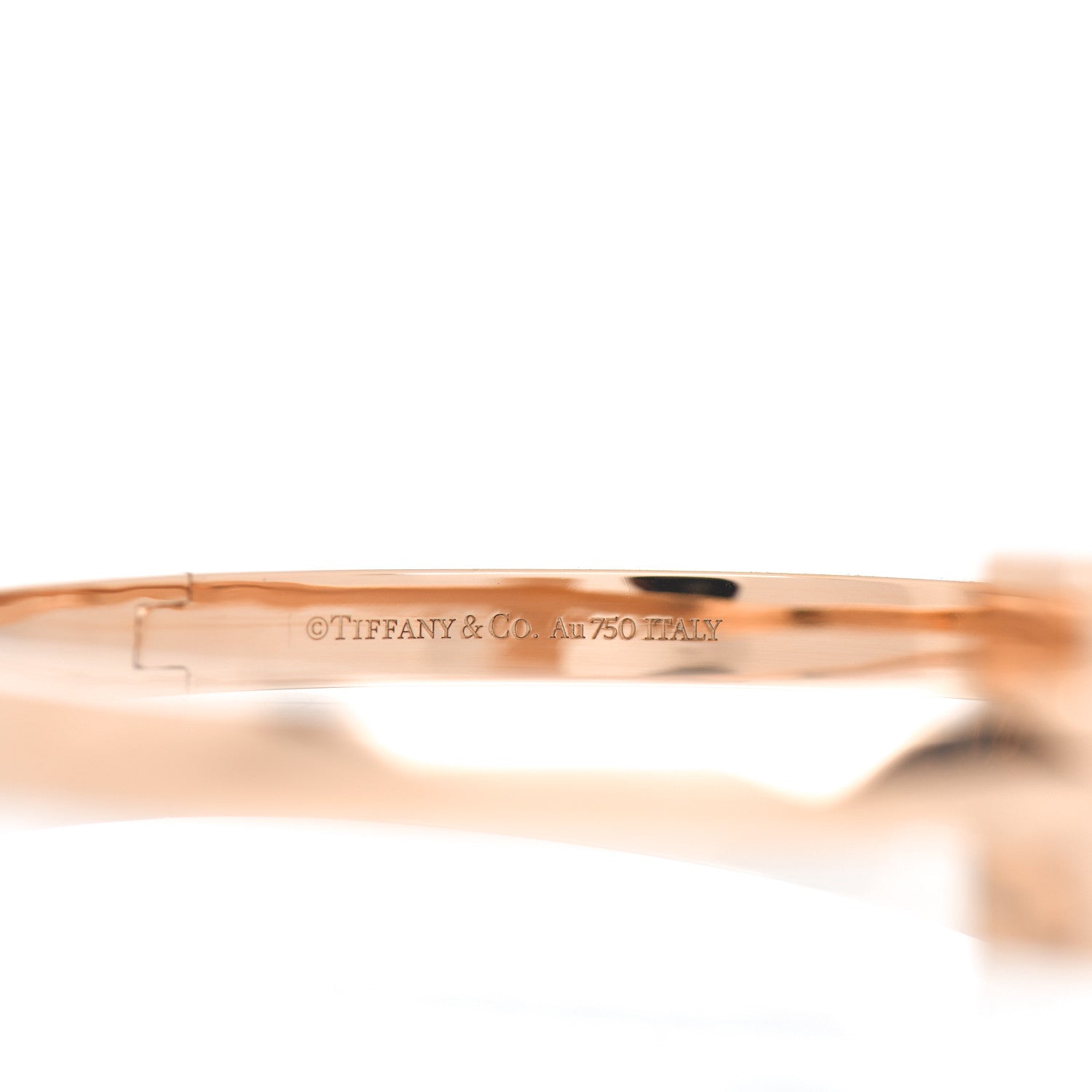 Tiffany 18K Rose Gold Wide T T1 Hinged Bangle Bracelet 4 of 5