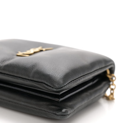 Saint Laurent Lambskin Calypso Compact Chain Wallet Black 10 of 10