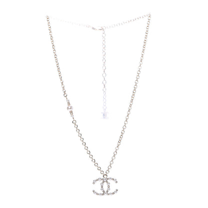 Chanel Crystal Pearl Nefertiti CC Pendant Necklace Gold 1 of 6