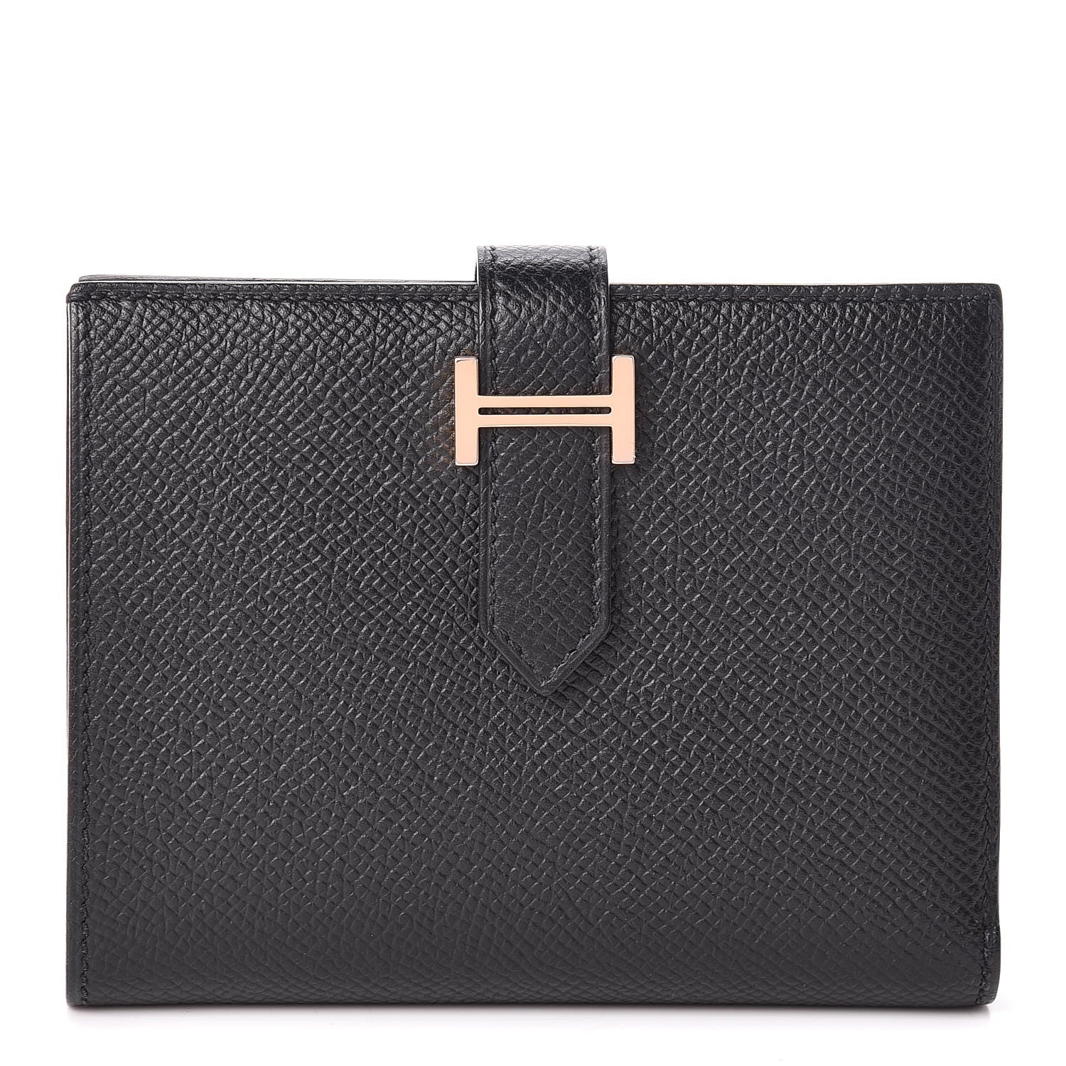 Hermes Epsom Bearn Compact Wallet Black 1 of 8