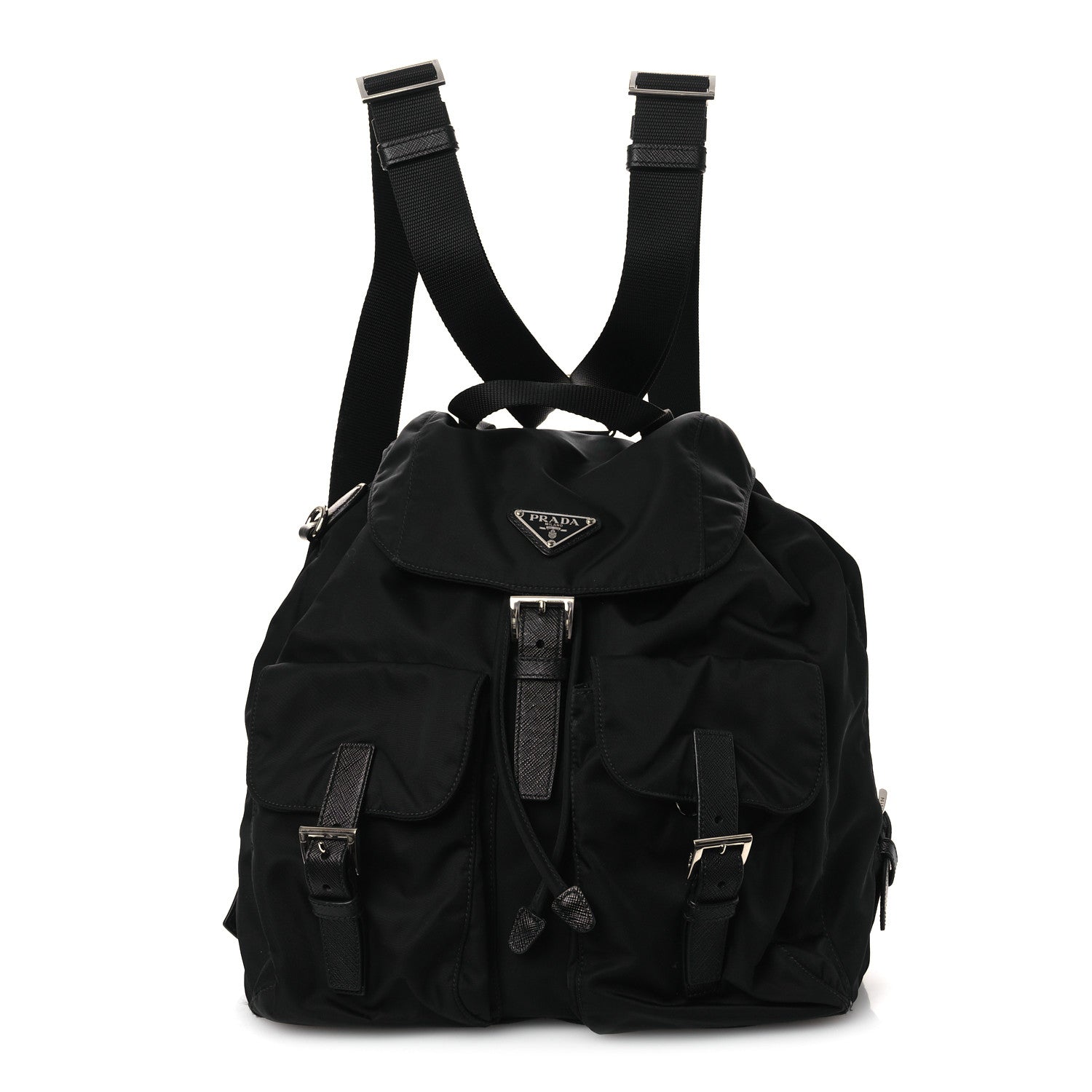 Prada Tessuto Nylon Saffiano Medium Backpack Black 1 of 13