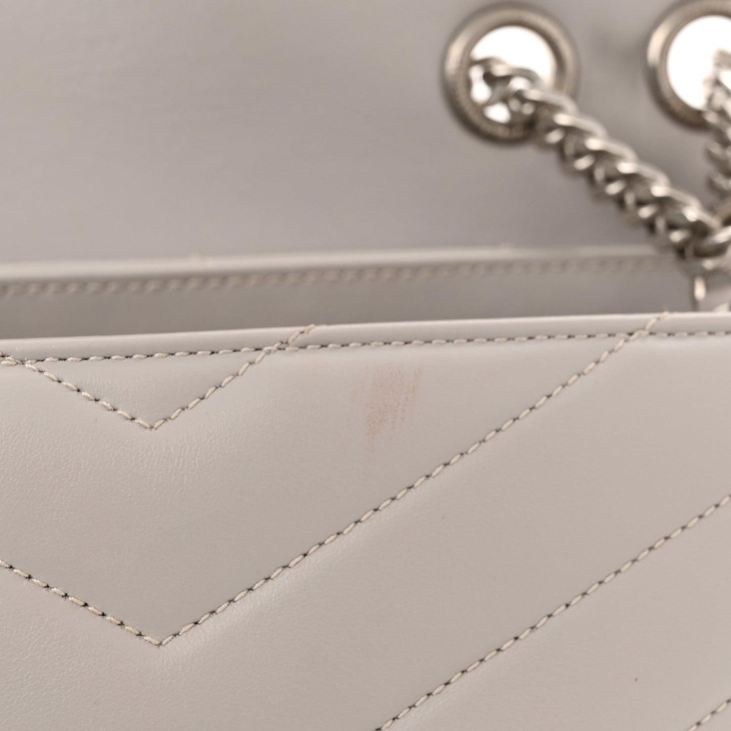 Calfskin Y Quilted Monogram Medium Loulou Chain Satchel Granite