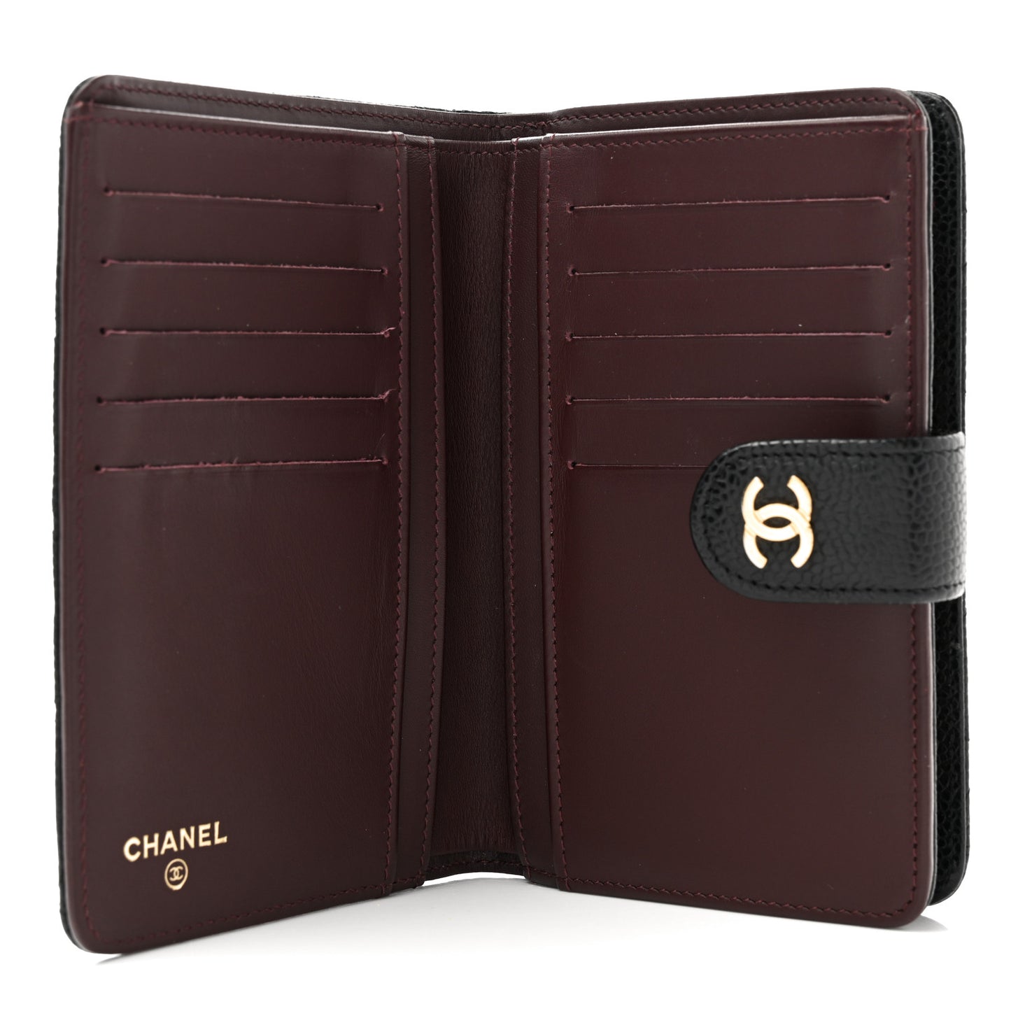 Caviar Quilted Zipped Pocket Wallet Black