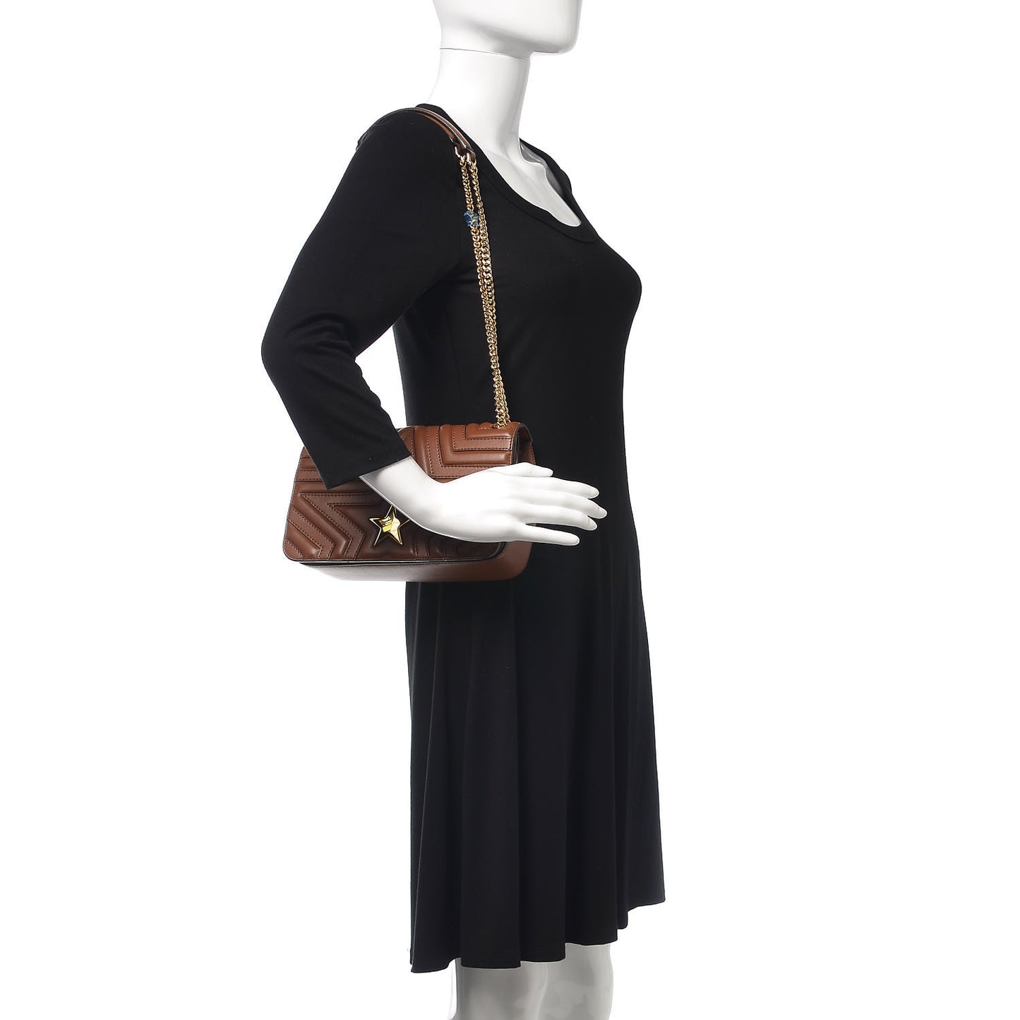Alter Nappa Star Medium Flap Shoulder Bag Brown
