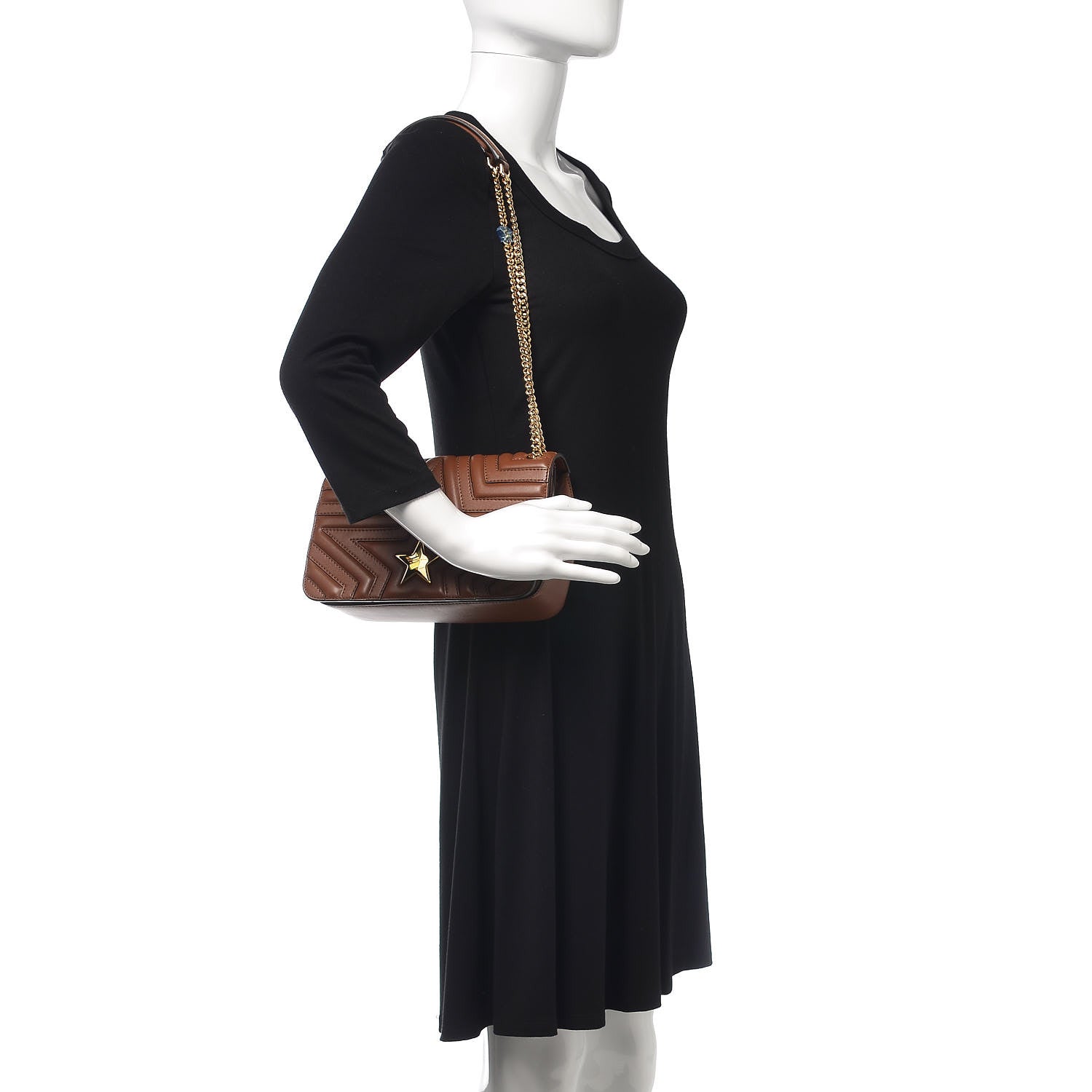 Stella McCartney Alter Nappa Star Medium Flap Shoulder Bag Brown 2 of 6