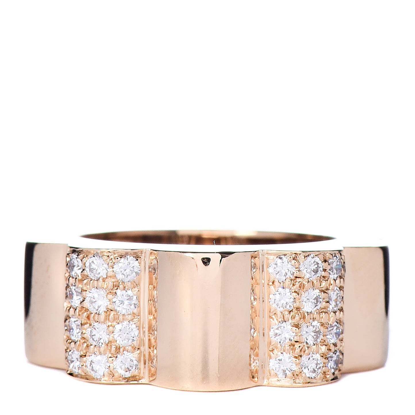 18K Yellow Gold Diamond Profil de Camélia Ring 55 7.25