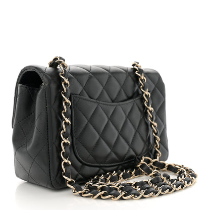 Chanel Lambskin Quilted Mini Rectangular Flap Black 3 of 12