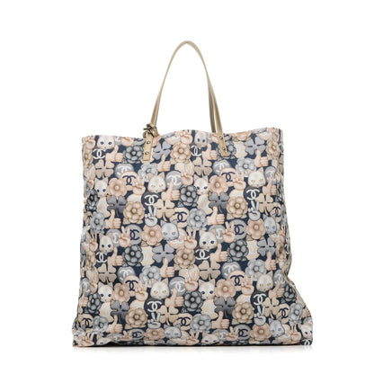 Chanel Nylon Cat Emoticon Tote Navy Gold 1 of 8