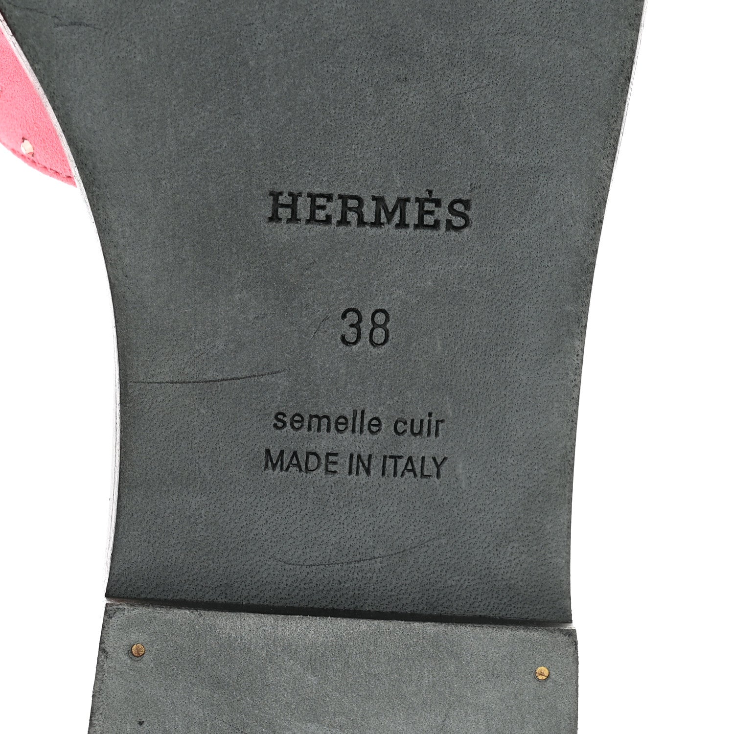 Hermes Suede Goatskin Rhinestone Oran Sandals 38 7 of 9