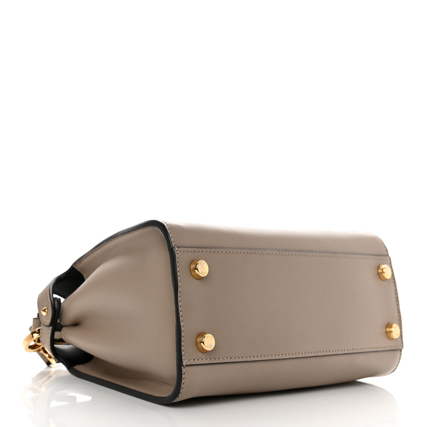 Fendi Vitello Tahiti Burro Medium Peekaboo Iconic Essentially Satchel Tortora Black 4 of 13