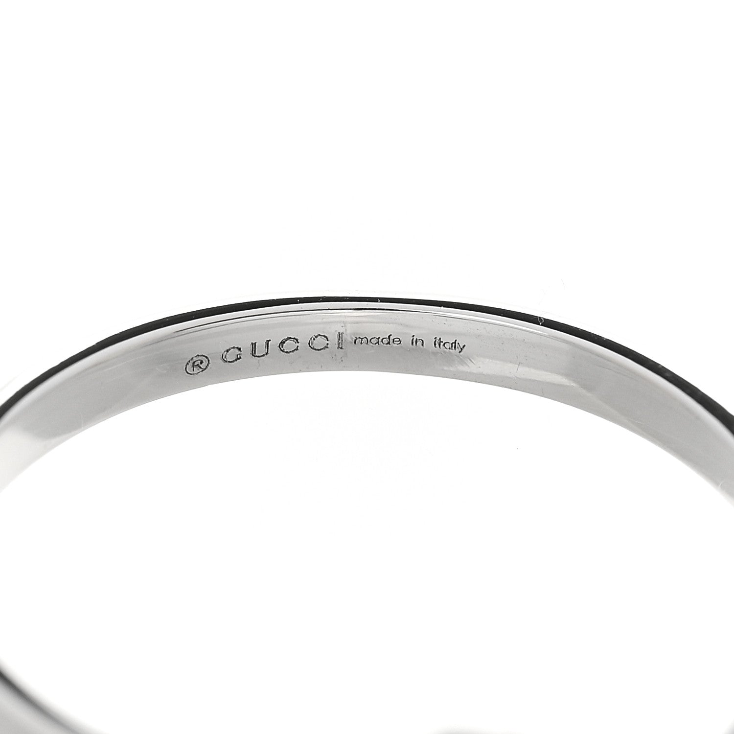 Gucci 18K White Gold Diamond Heart Band Ring 54 6.75 4 of 7