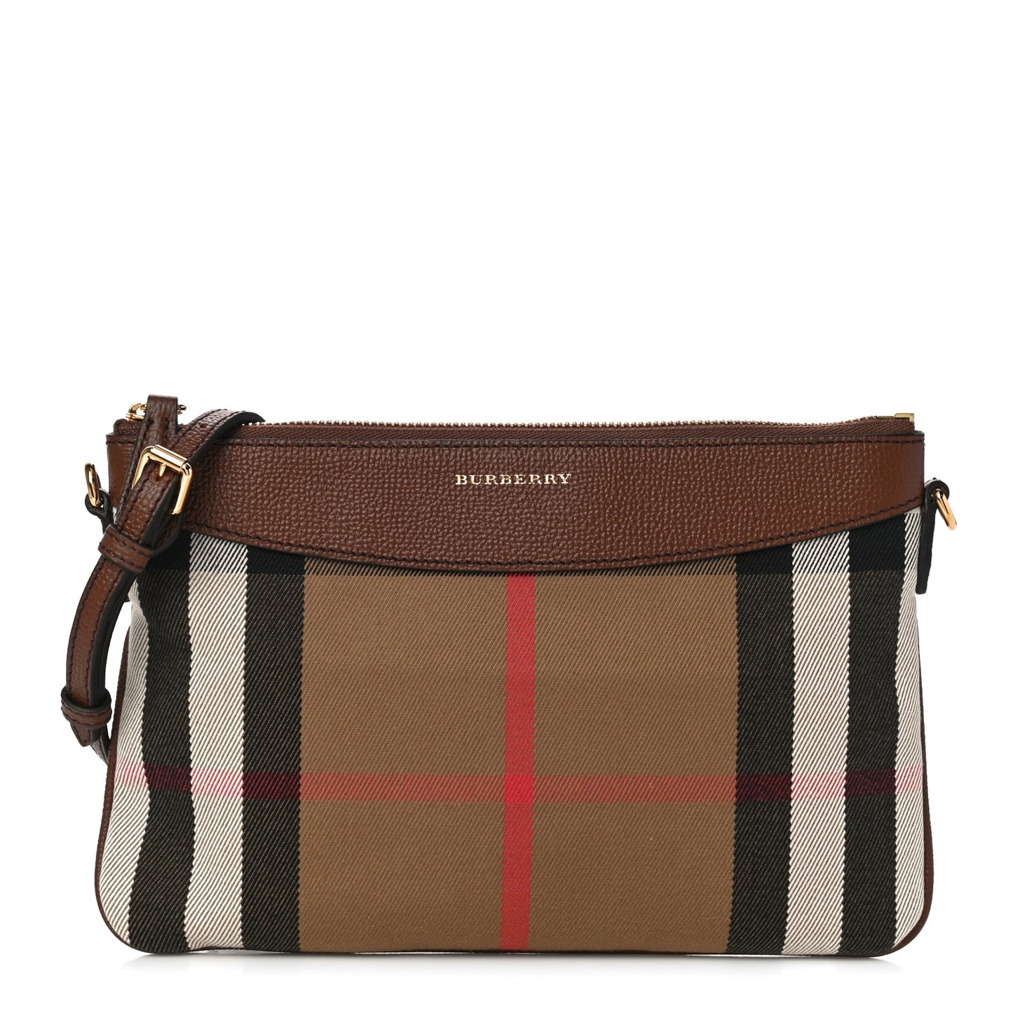House Check Derby Peyton Crossbody Clutch Bag Tan