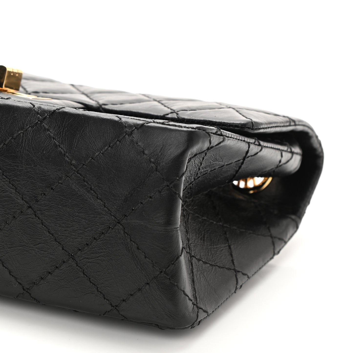 Aged Calfskin Quilted 2.55 Reissue Mini Flap Black