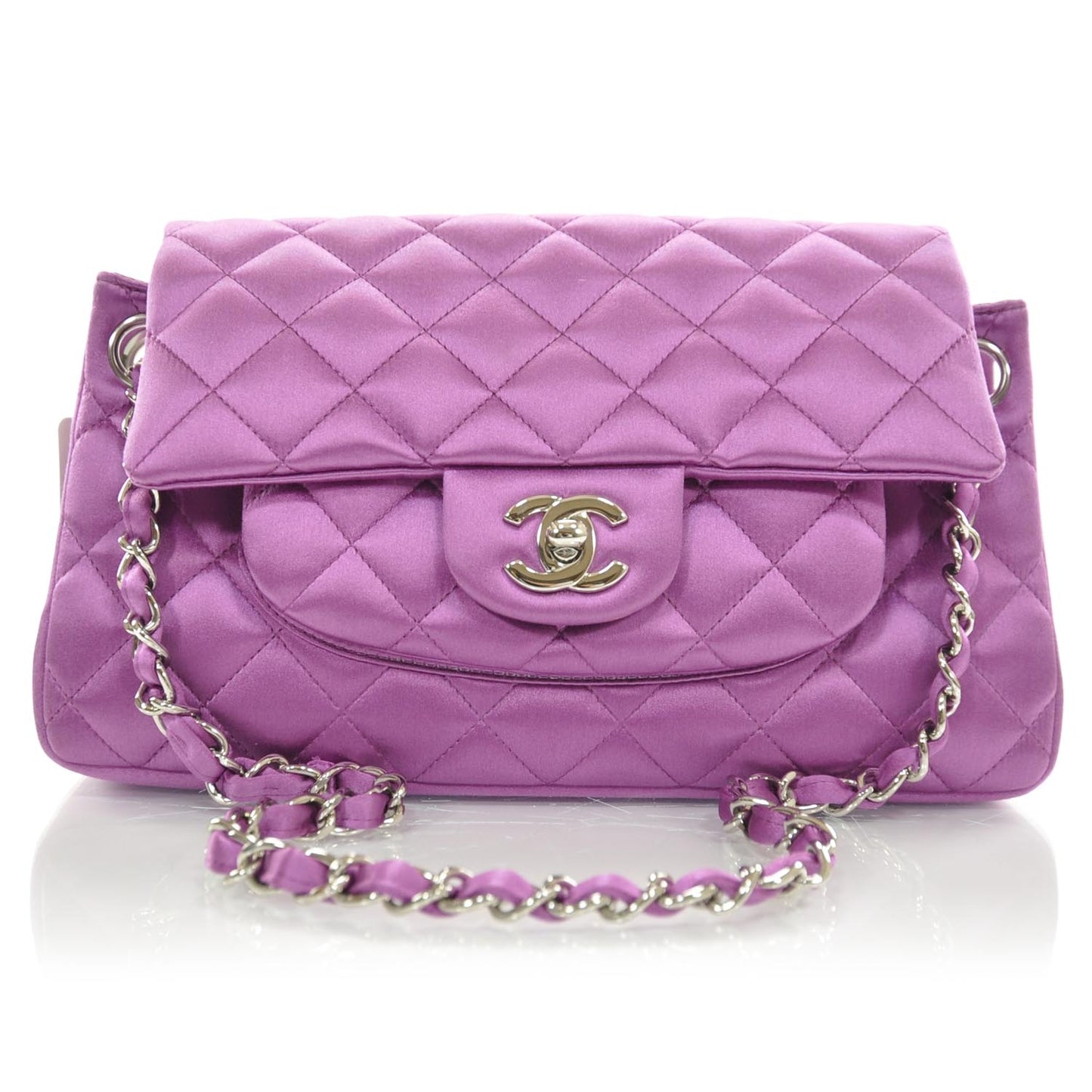 Satin Quilted Flap Bag