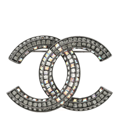 Chanel Ruthenium Crystal Baguette CC Brooch Multicolor 1 of 4