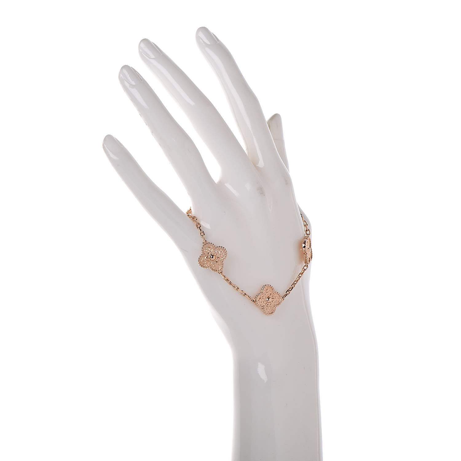 Van Cleef & Arpels 18K Rose Gold 5 Motifs Vintage Alhambra Bracelet 2 of 7