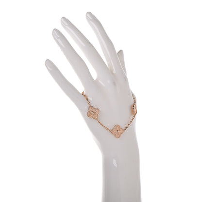 Van Cleef & Arpels 18K Rose Gold 5 Motifs Vintage Alhambra Bracelet 2 of 7