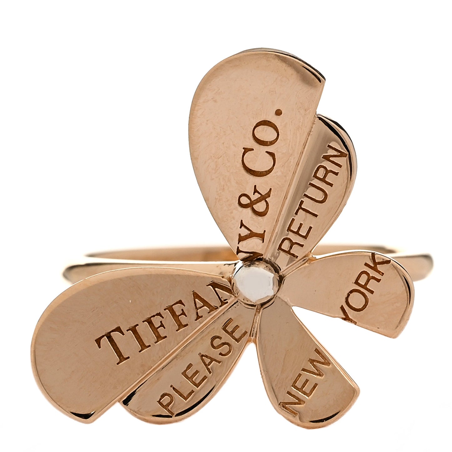 18K Rose Gold Sterling Silver Return to Tiffany Love Bugs Butterfly Ring 52 6