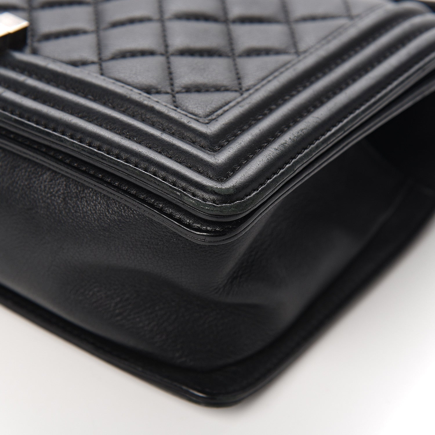 Chanel Calfskin Quilted Medium Boy Flap Black 10 of 12