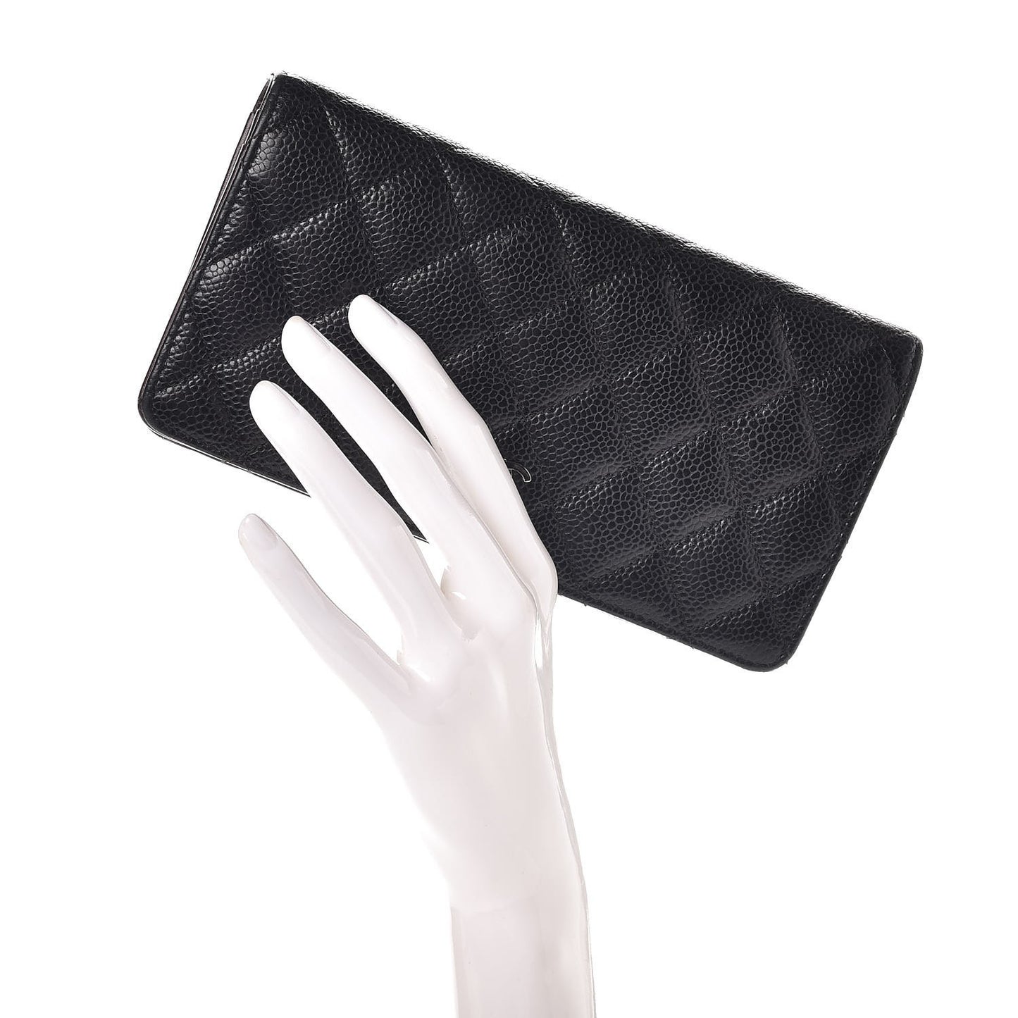 Caviar Quilted Yen Wallet Black