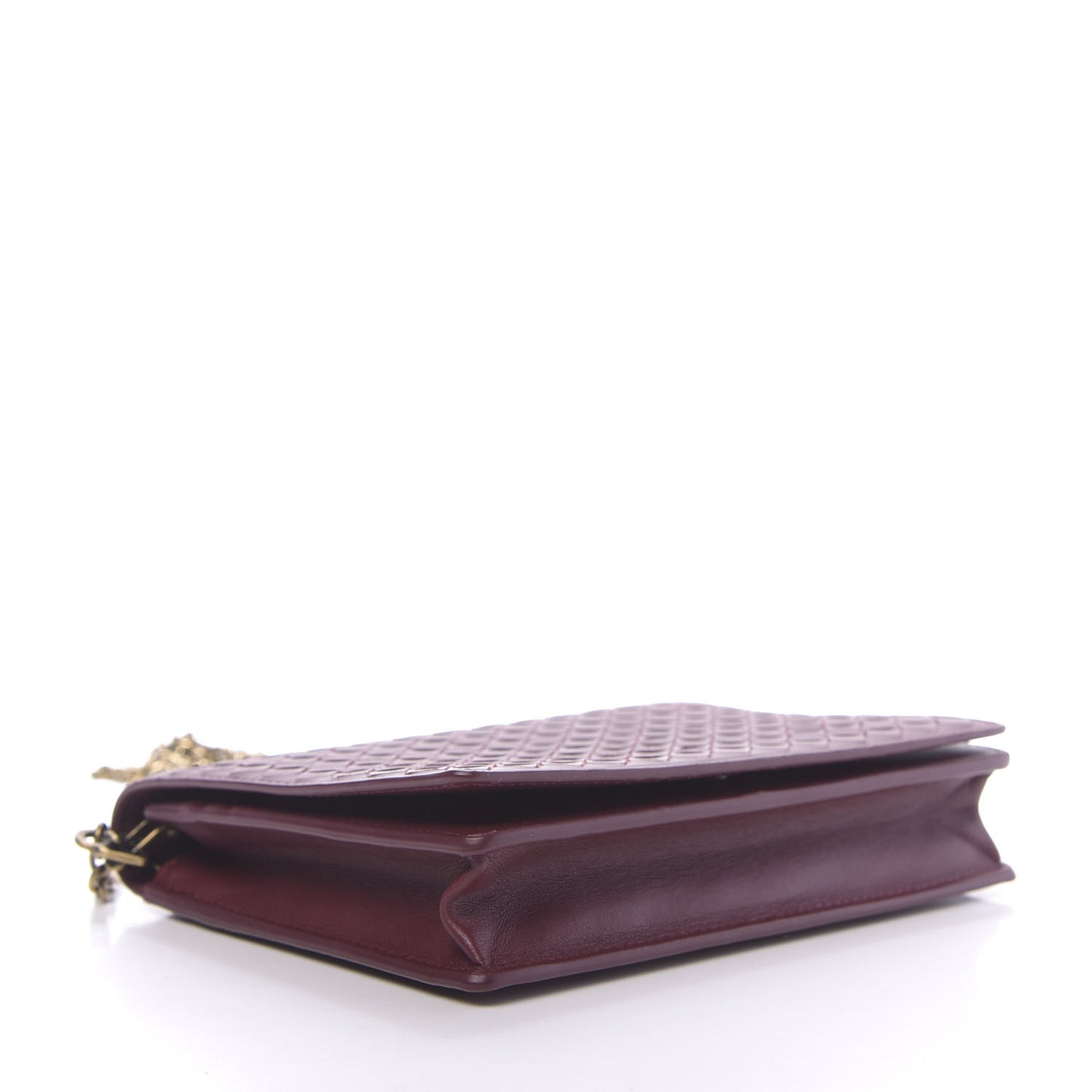 Nappa Intrecciato Chain Wallet Sienna