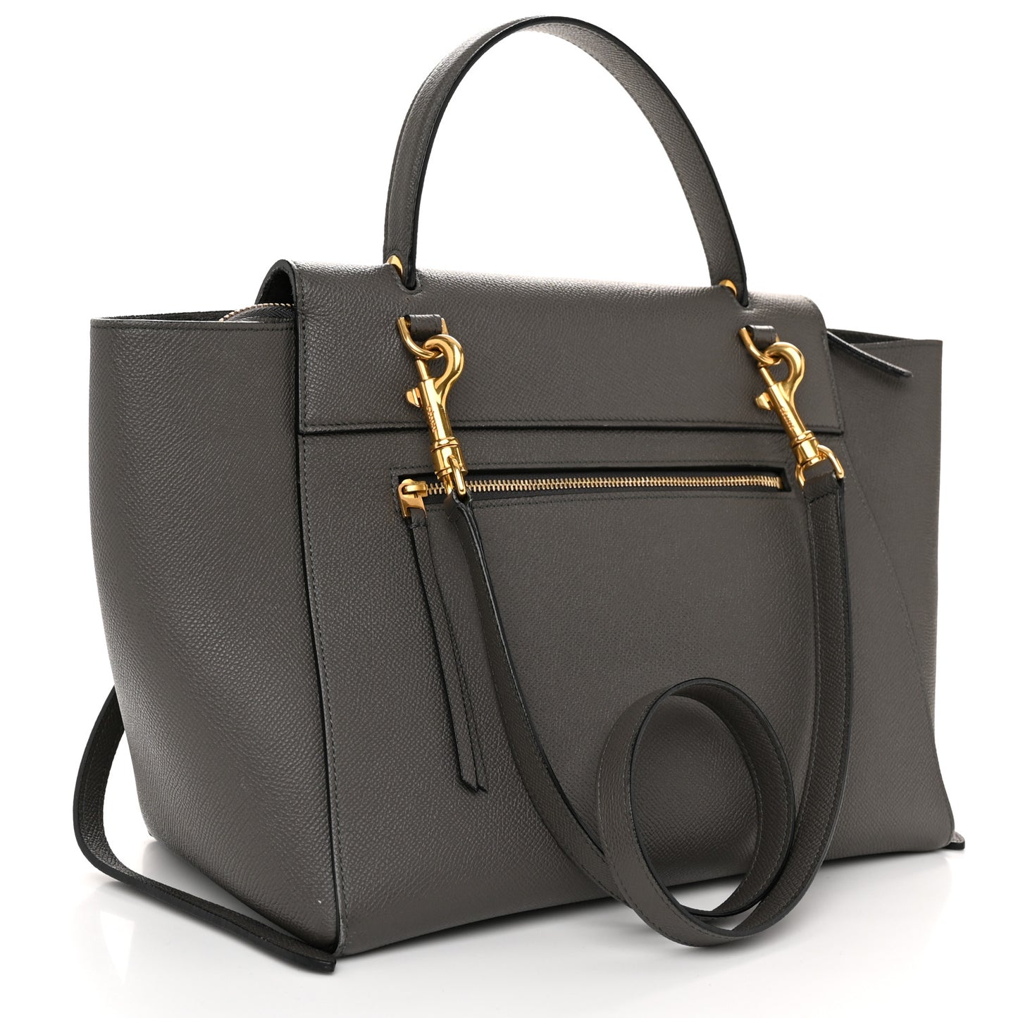 Grained Calfskin Mini Belt Bag Grey