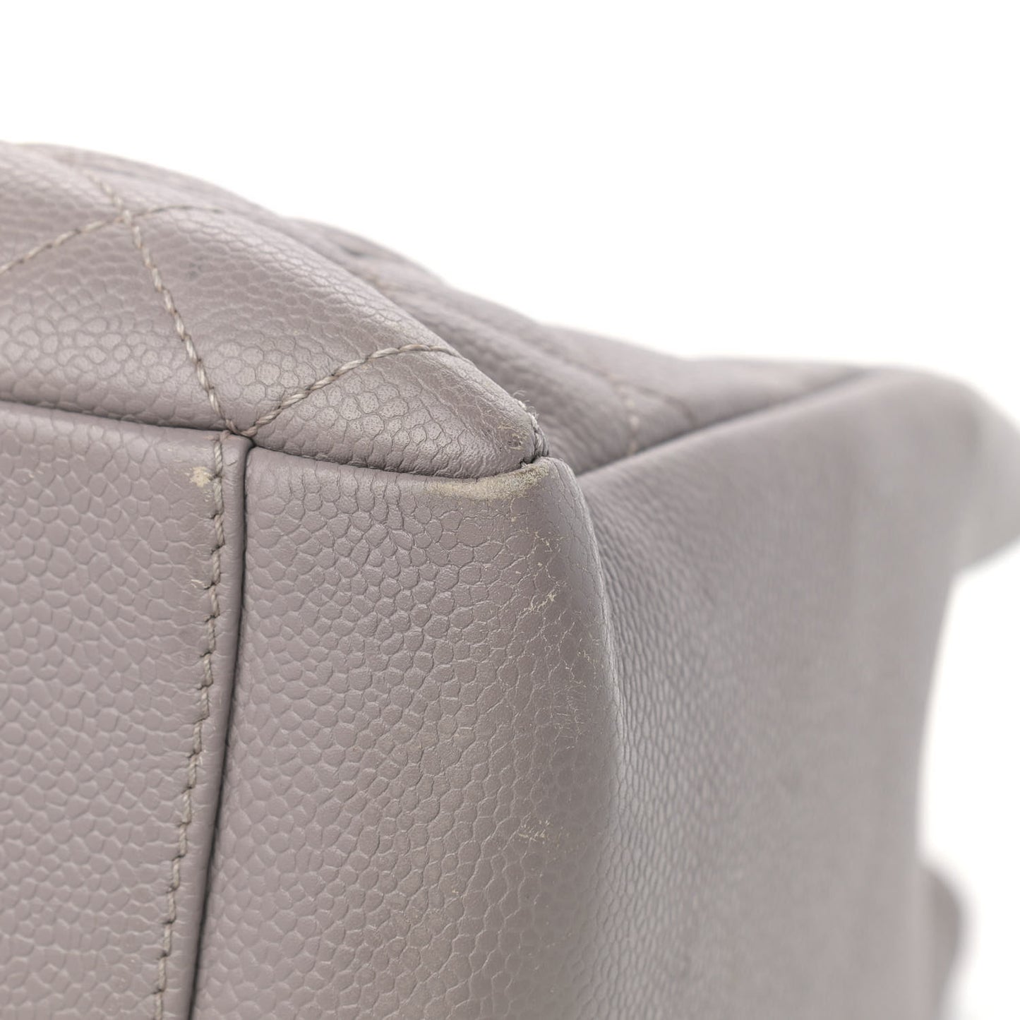 Caviar Quilted Grand Shopping Tote GST Light Grey