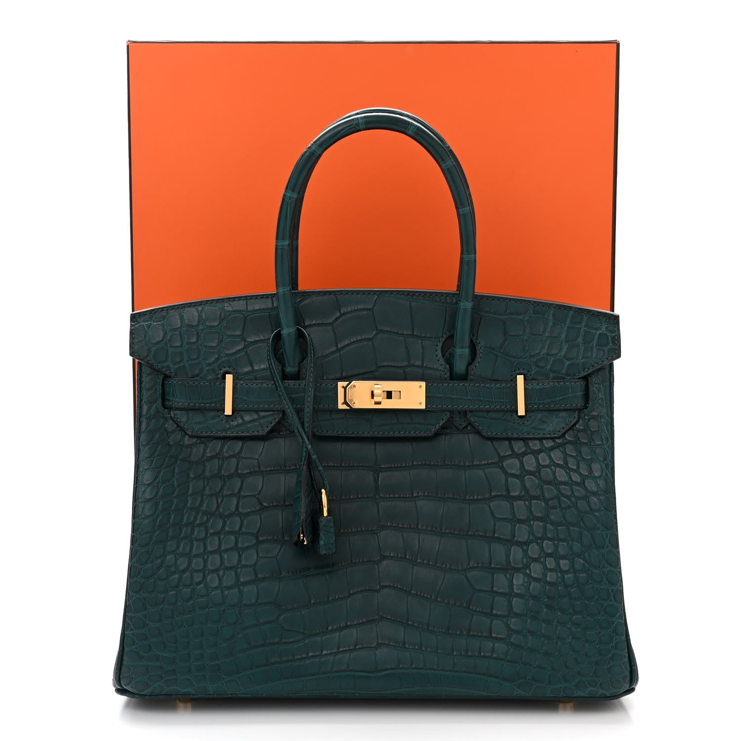 Hermes Matte Alligator Birkin 30 Vert Cypress 12 of 12