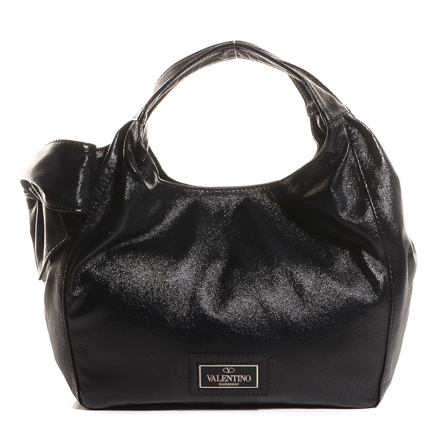 Valentino Garavani Leather Small Nuage Bow Hobo Black 1 of 7