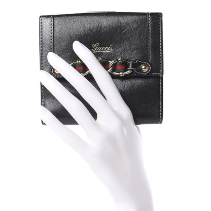 Gucci Calfskin Web Chain Compact Wallet Black 2 of 7