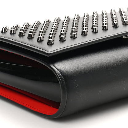 Christian Louboutin Calfskin Patent Spikes Paloma Clutch Black 8 of 9