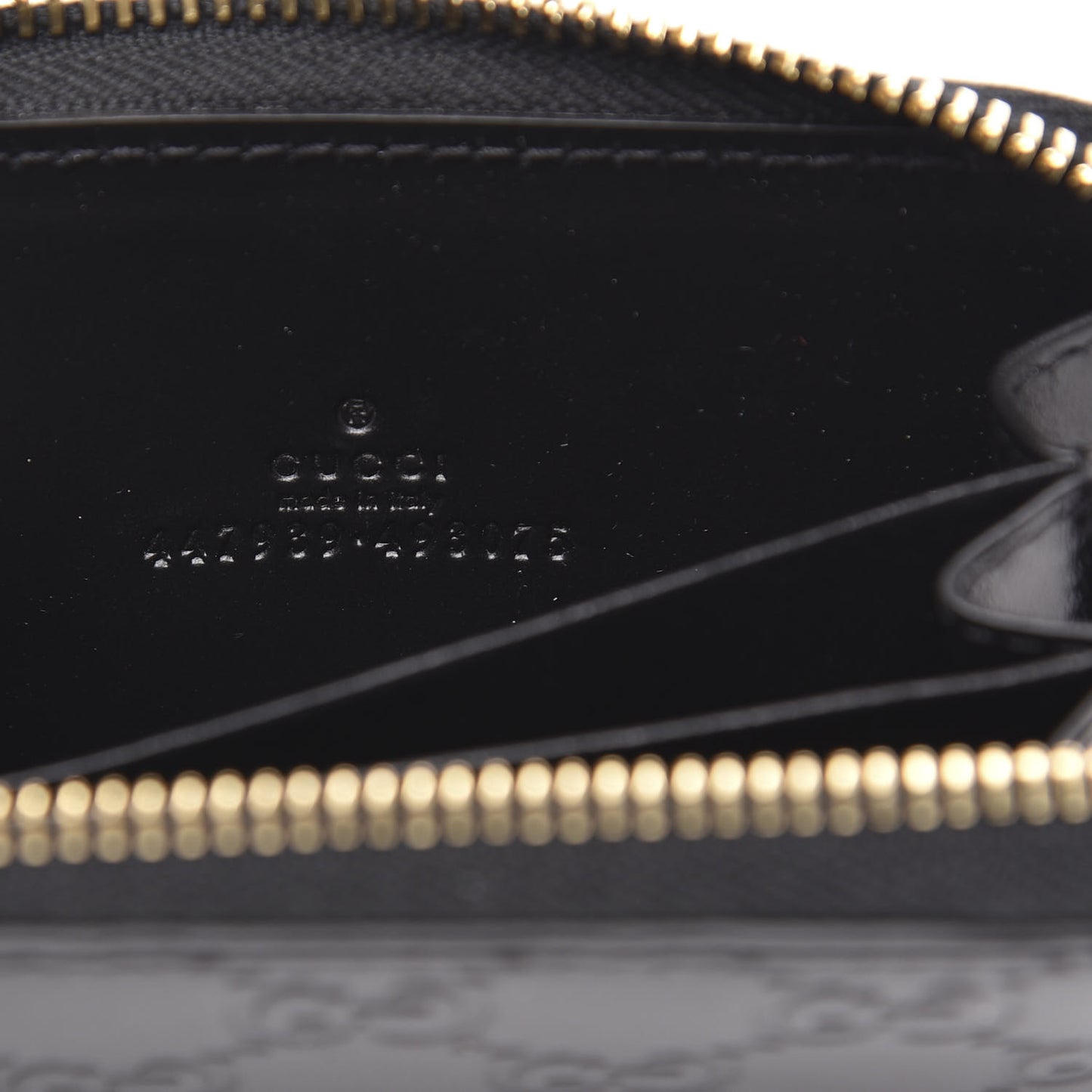 Guccissima Zip Around Card Case Black