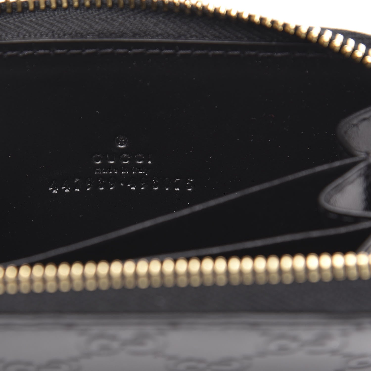 Gucci Guccissima Zip Around Card Case Black 6 of 7
