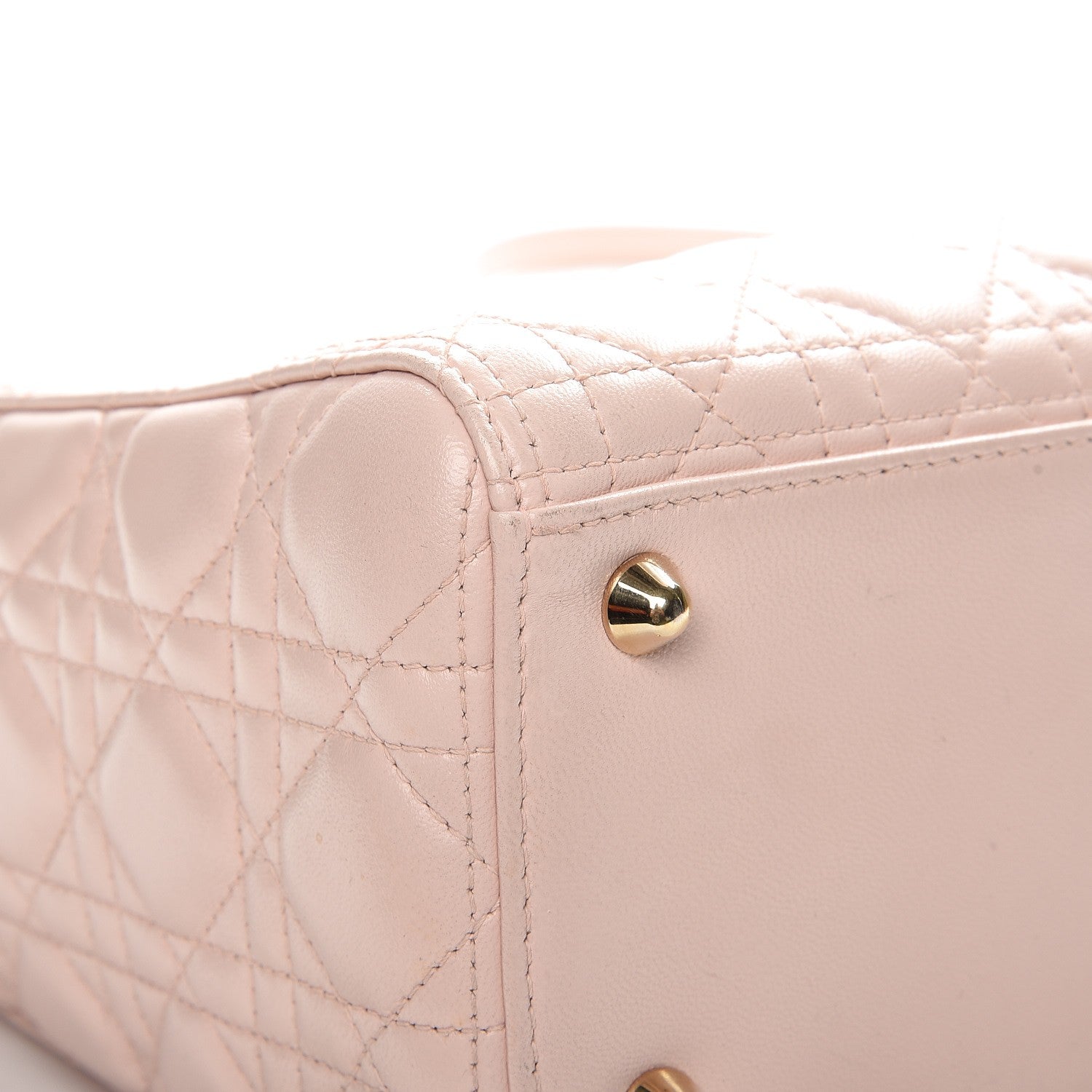 Christian Dior Lambskin Cannage Large Lady Dior Rose Poudre 12 of 17