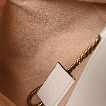 Gucci Calfskin Matelasse Super Mini GG Marmont Shoulder Bag White 5 of 10