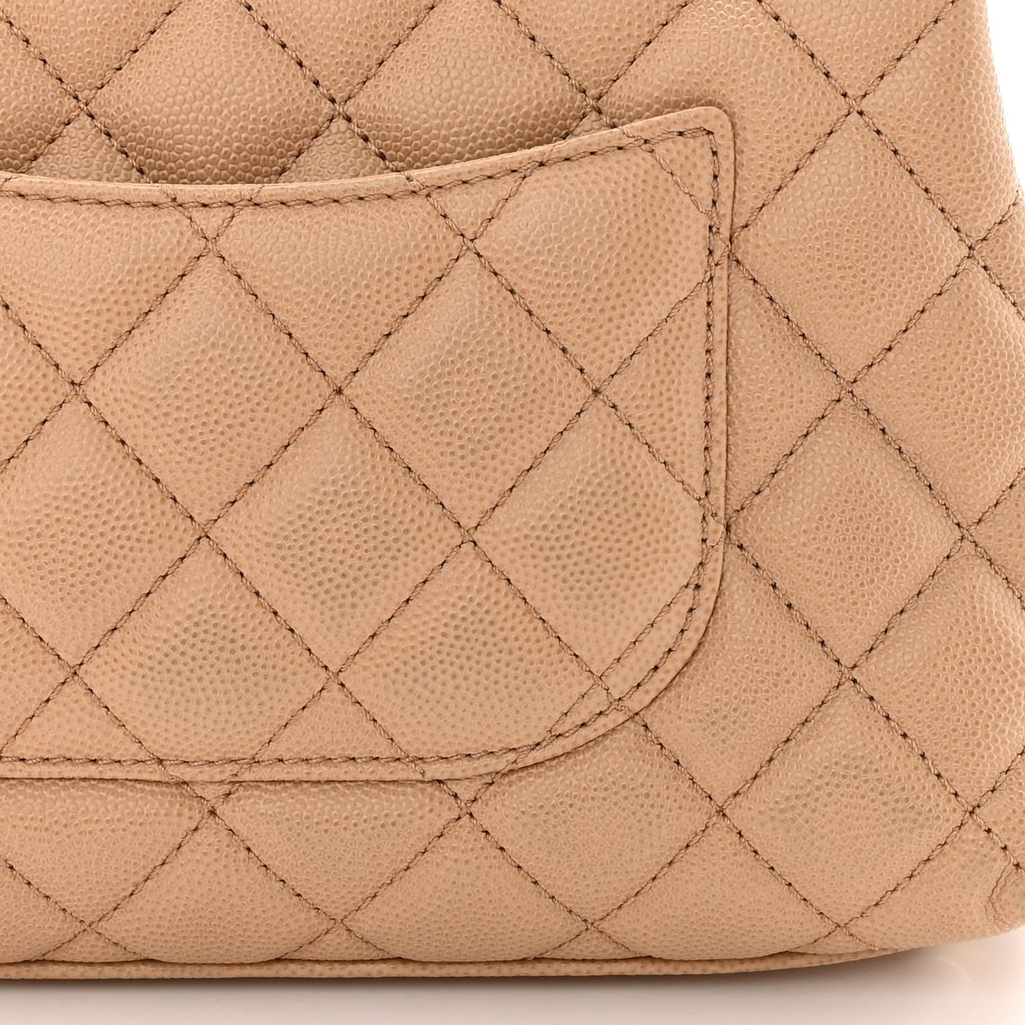 Caviar Lizard Embossed Quilted Mini Coco Handle Flap Beige