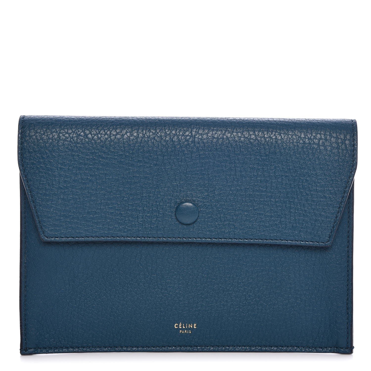 Celine Crisped Calfskin Tie Knot Companion Pouch Blue Denim 1 of 7