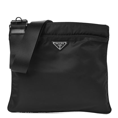 Prada Nylon Flat Messenger Bag Black 1 of 10