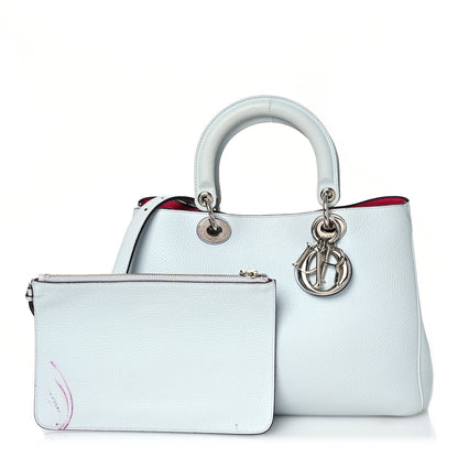 Christian Dior Bullcalf Medium Diorissimo Tote Sky Blue Pink 4 of 26