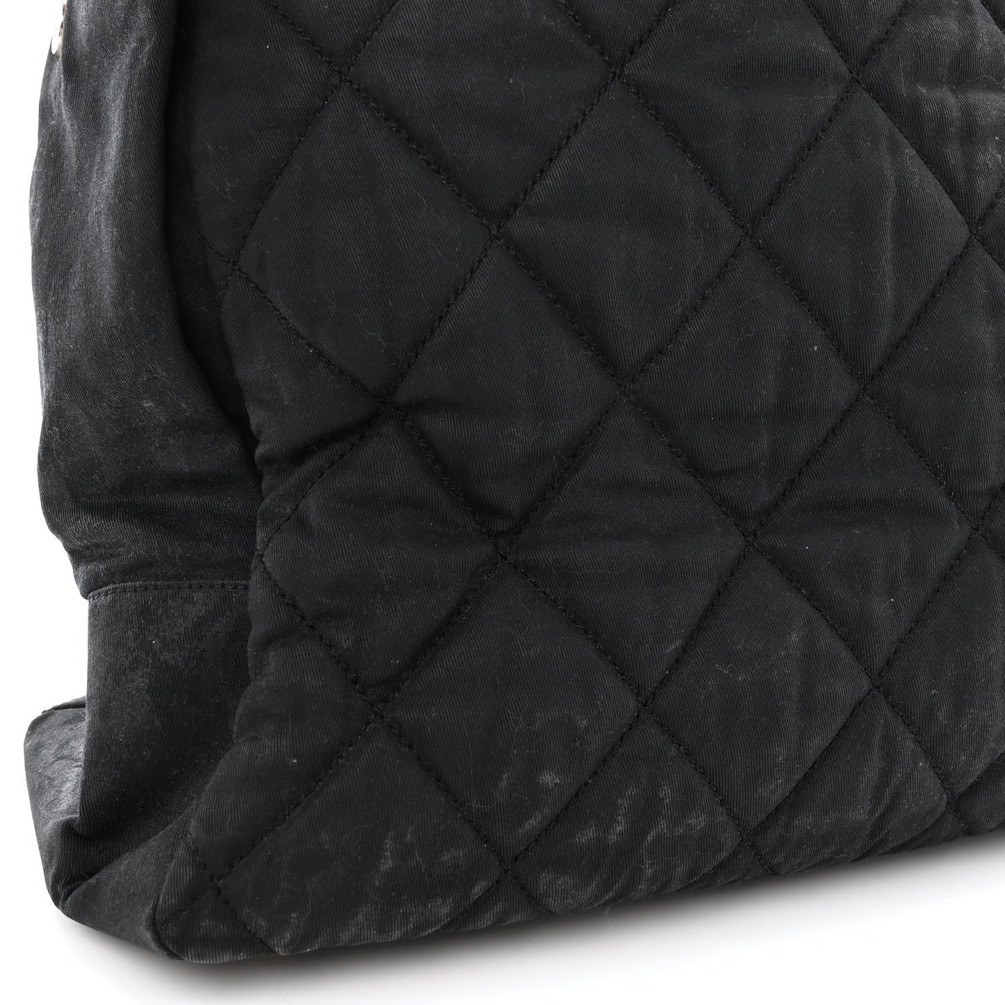 Coated Canvas Stitched XL Paris Biarritz Tote Black