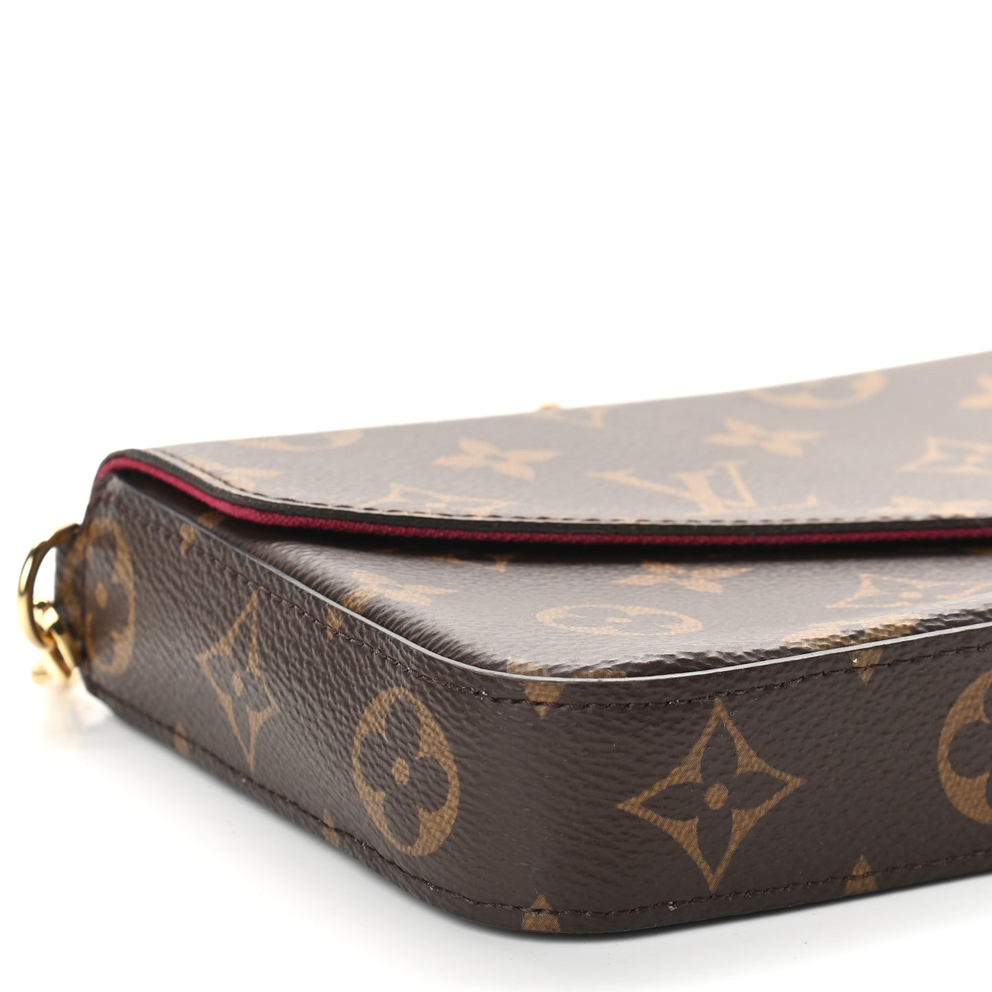 Monogram Pochette Felicie Chain Wallet Fuchsia
