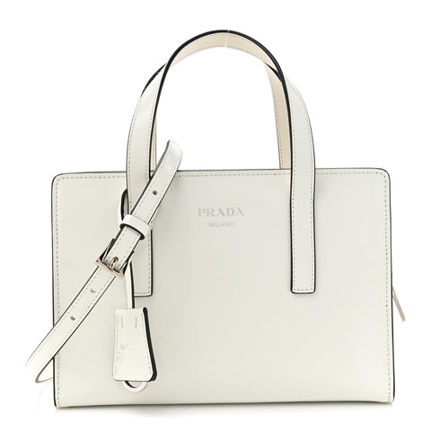 Spazzolato Mini Re-Edition 1995 Double Handle Handbag White
