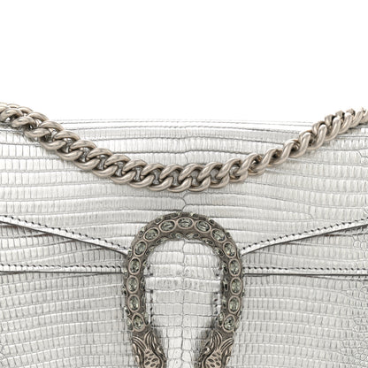 Gucci Lizard Crystal Small Dionysus Shoulder Bag Silver 8 of 13